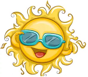 Sun wearing sunglasses
